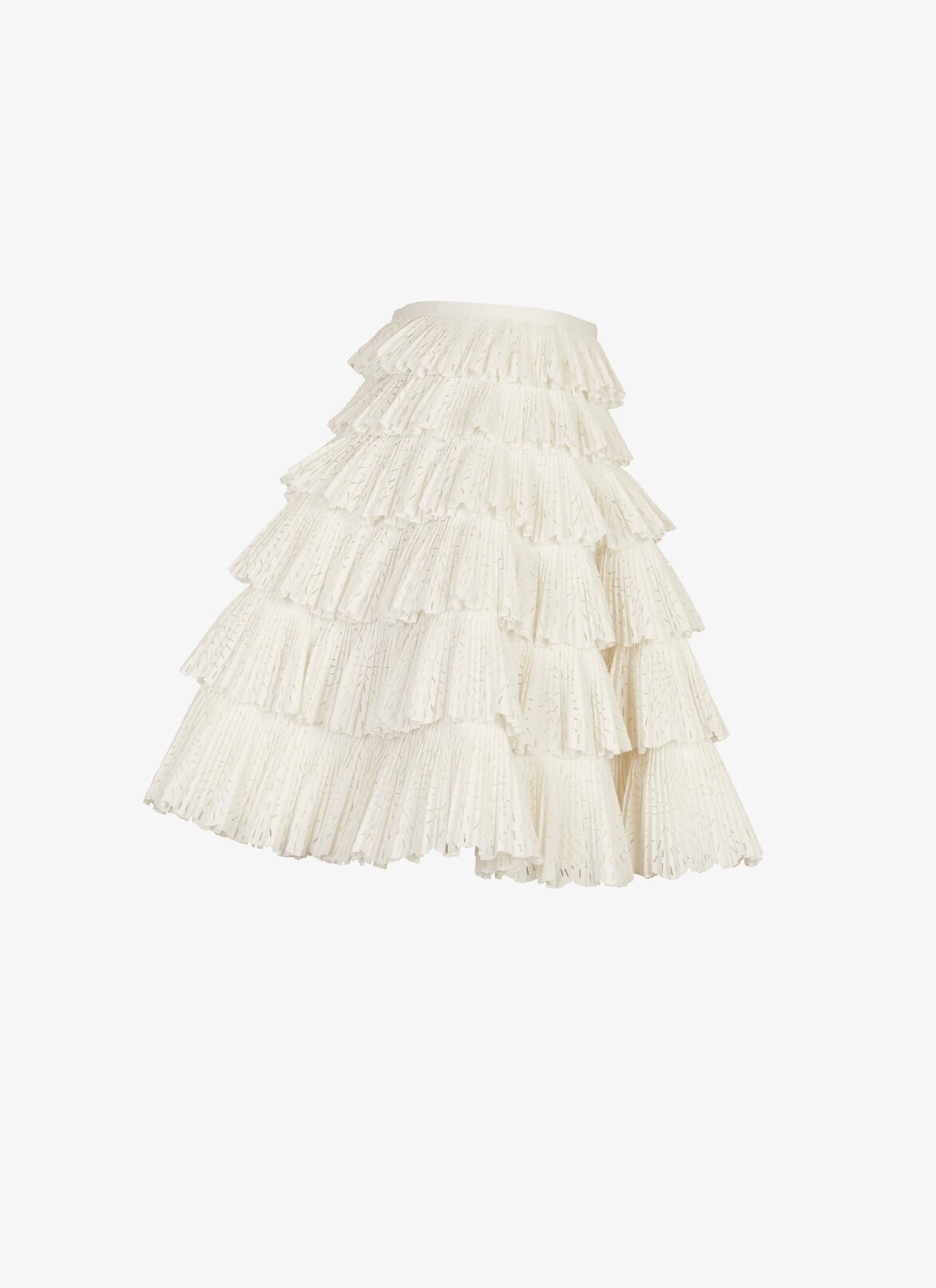 Pleated skirt in technical poplin ALAÏA WHITE PLEATED SKIRT IN TECHNICAL POPLIN